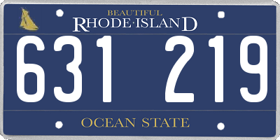 RI license plate 631219