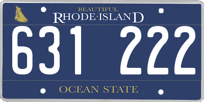 RI license plate 631222