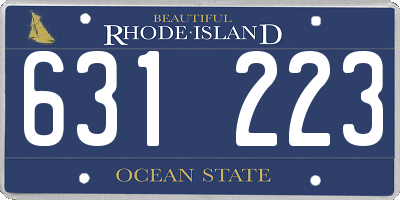RI license plate 631223