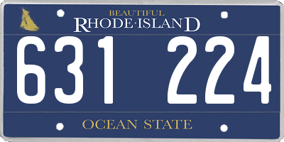RI license plate 631224