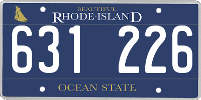 RI license plate 631226