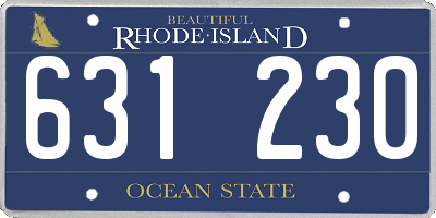 RI license plate 631230