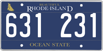 RI license plate 631231