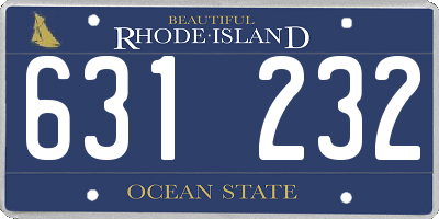 RI license plate 631232