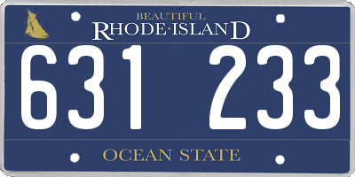 RI license plate 631233