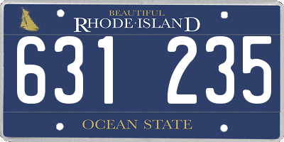 RI license plate 631235