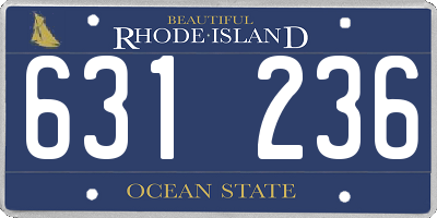 RI license plate 631236