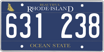 RI license plate 631238