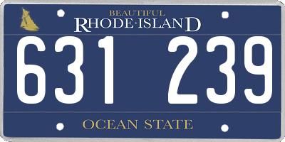 RI license plate 631239