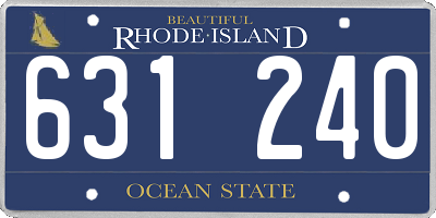 RI license plate 631240
