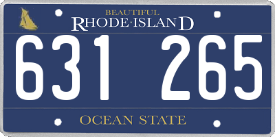 RI license plate 631265