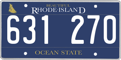 RI license plate 631270