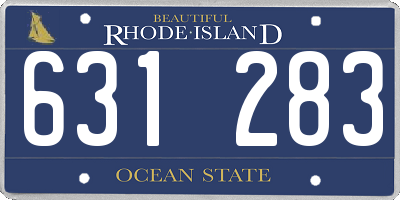 RI license plate 631283