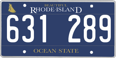RI license plate 631289