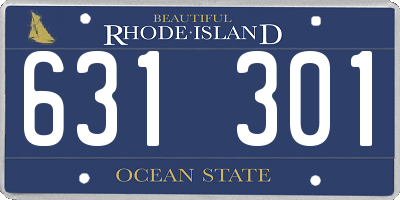 RI license plate 631301