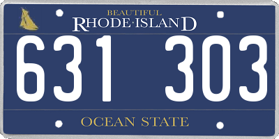 RI license plate 631303