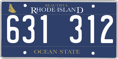 RI license plate 631312