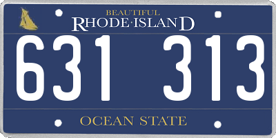 RI license plate 631313