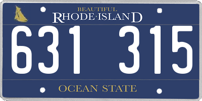 RI license plate 631315
