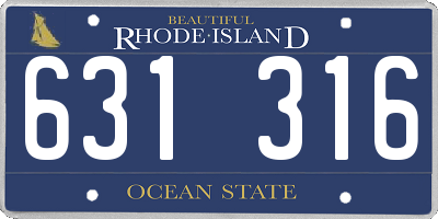 RI license plate 631316