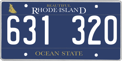 RI license plate 631320