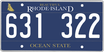 RI license plate 631322