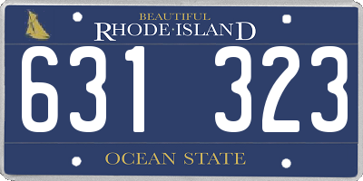 RI license plate 631323
