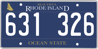 RI license plate 631326