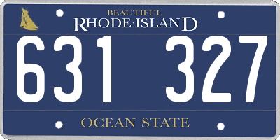 RI license plate 631327