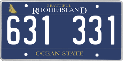 RI license plate 631331