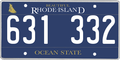 RI license plate 631332