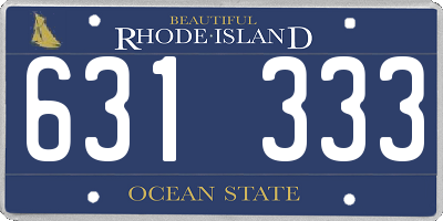 RI license plate 631333