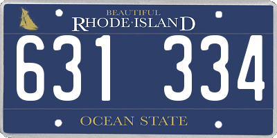 RI license plate 631334