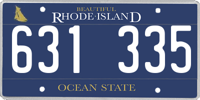 RI license plate 631335