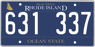 RI license plate 631337
