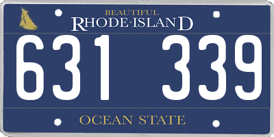 RI license plate 631339