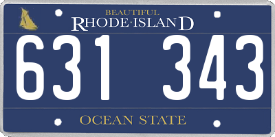 RI license plate 631343