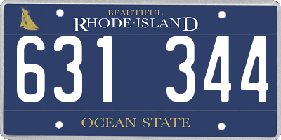 RI license plate 631344