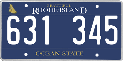 RI license plate 631345