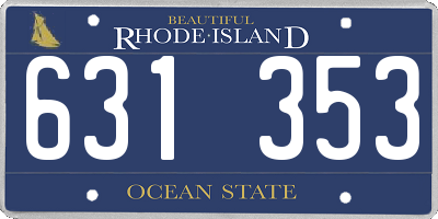 RI license plate 631353