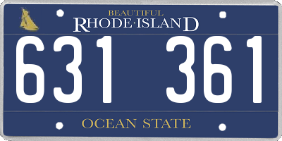 RI license plate 631361