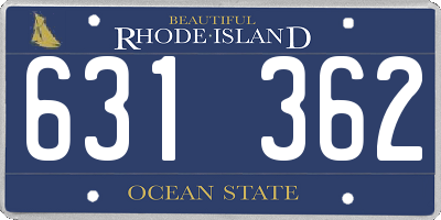 RI license plate 631362