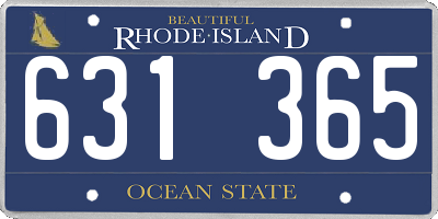 RI license plate 631365