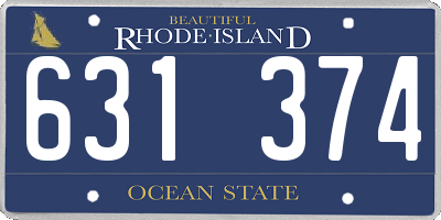 RI license plate 631374