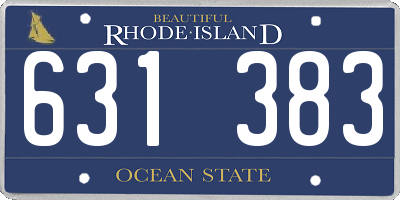 RI license plate 631383