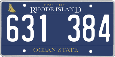RI license plate 631384