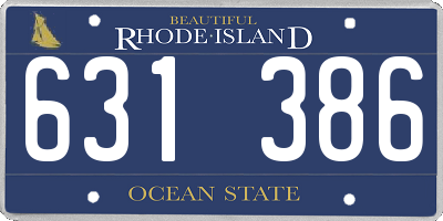 RI license plate 631386