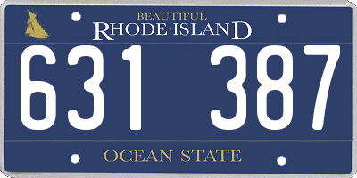RI license plate 631387