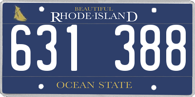 RI license plate 631388