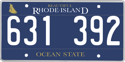 RI license plate 631392